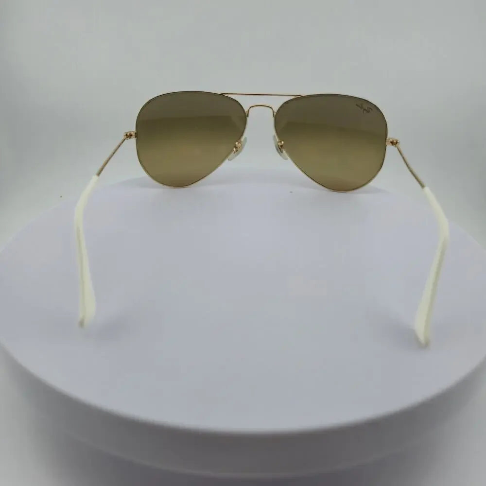 Ray Ban RB 3025 001/3K Aviator Large Metal Gold Brown White